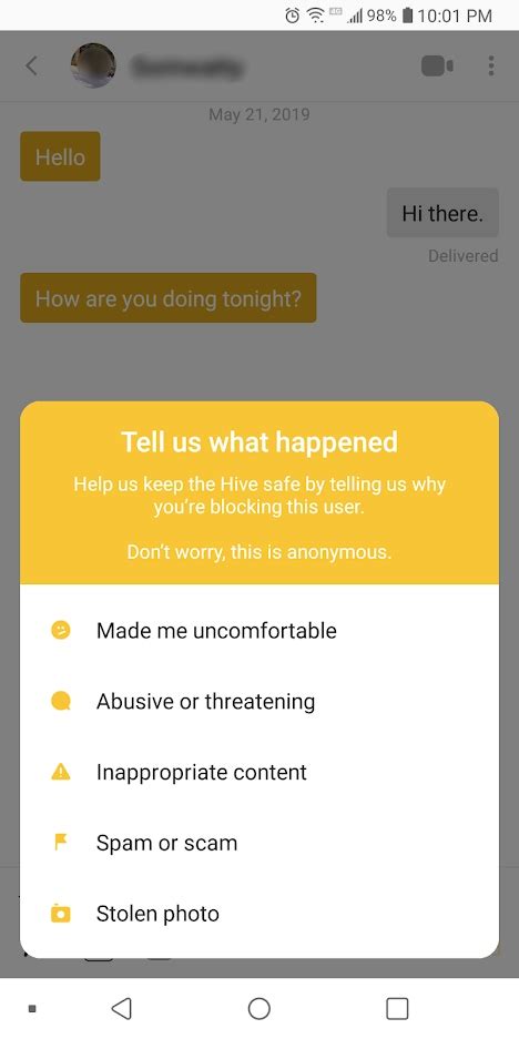 Cómo bloquear y denunciar a alguien en Bumble